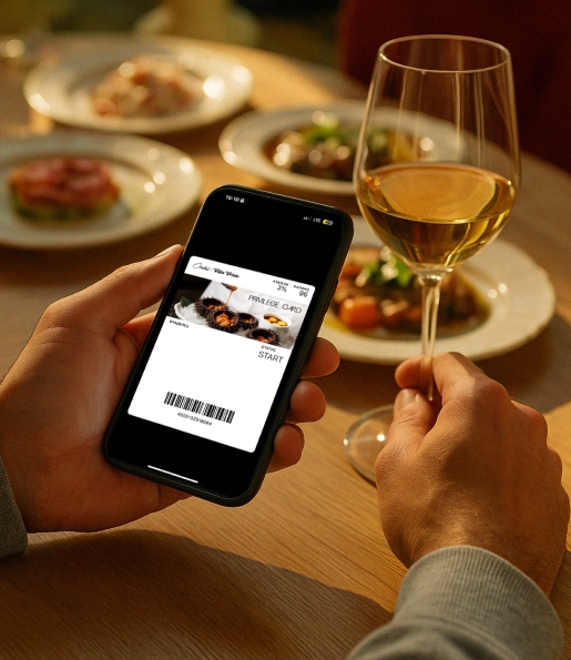 Клуб привилегий теперь в Wallet в ресторане Villa Verde