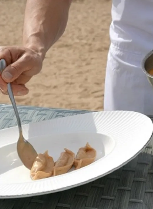 Равиоли с уткой и муссом для праздничного юбилейного стола